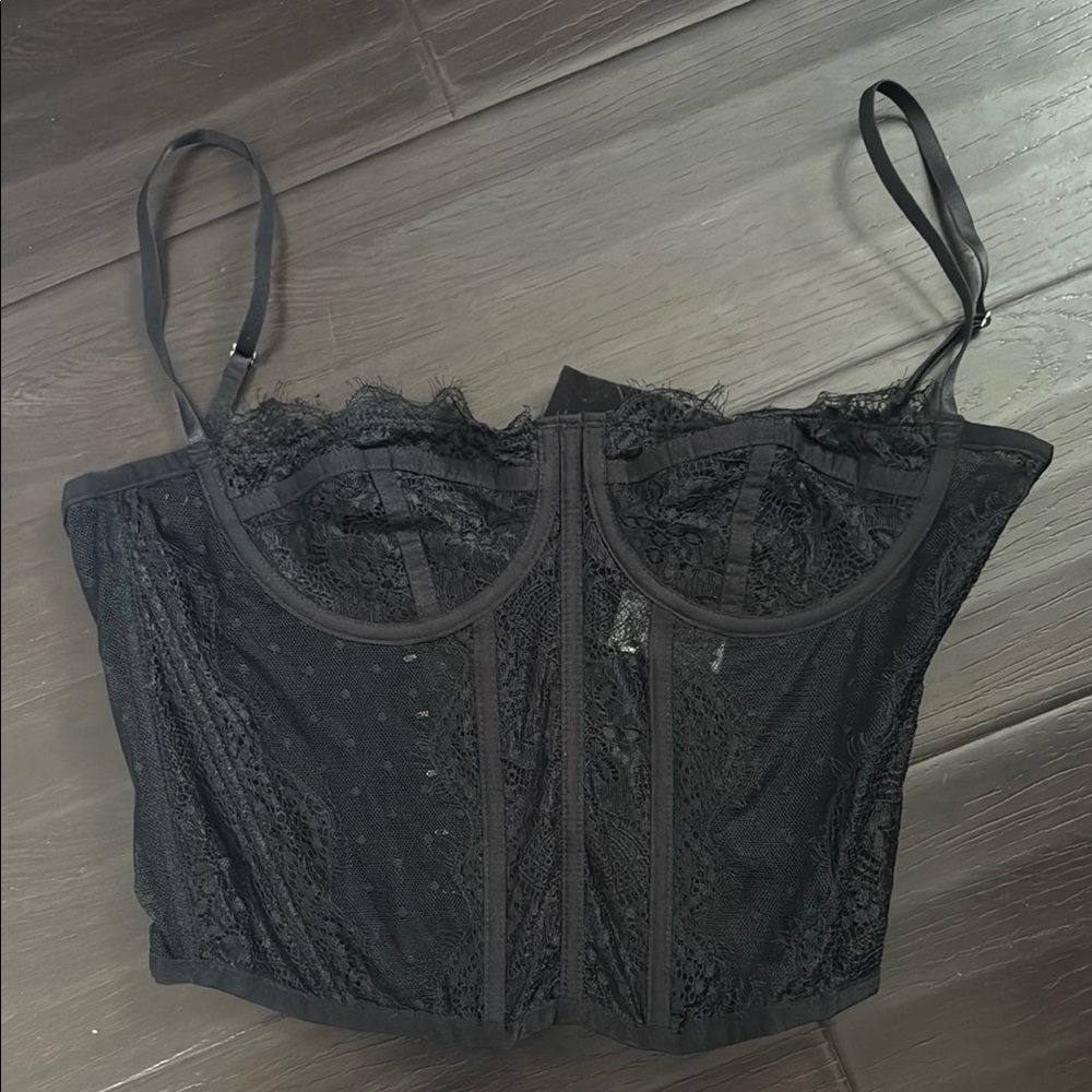 Fashion Nova Black Lace Bustier Top